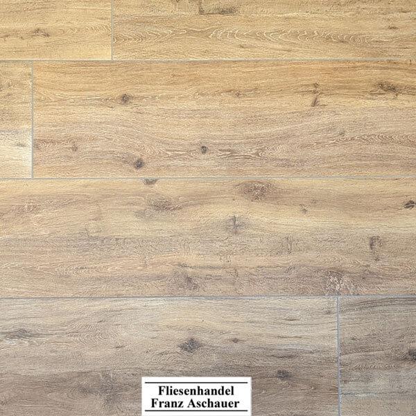 Wand-, Bodenfliese 30x120cm Holzoptik Eiche astig, Rutschhemmung R10, Material Feinsteinzeug