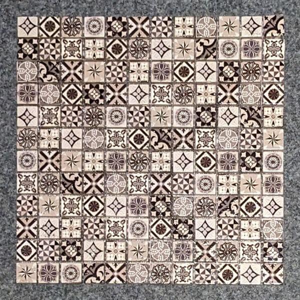 Vintagemosaik 2,5x2,5cm grau, Blatt 30x30cm