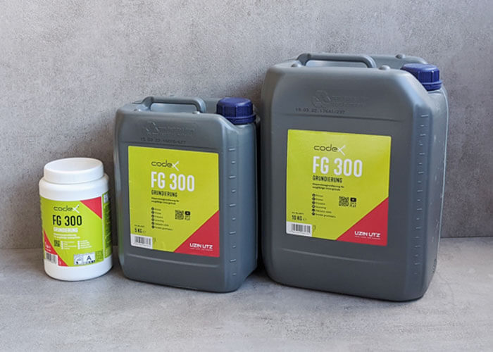 Grundierung codex FG 300 im 1 KG Behälter und je im Kanister mit 5 KG und 10 KG