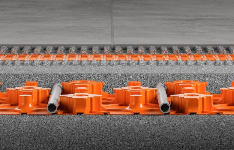 Fußbodenheizung Schlüter-BEKOTEC-EN 23 F mit geringer Aufbauhöhe für Sanierung in Traunstein und Umgebung